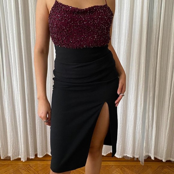 COPY - Alice & Olivia Beaded Maroon Tank Top - Picture 2 of 8